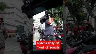 Riders rally at front of senate shortvideo [upl. by Stefanie564]