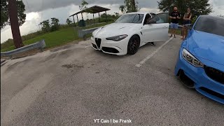 Alfa Romeo Giulia Quadrifoglio vs VW Golf R FBO [upl. by Xonnel]