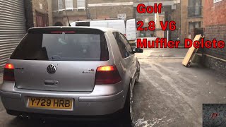 VW Golf 28 VR6 4Motion Muffler Delete  Cold Start  Revs amp Acceleration [upl. by Paterson274]