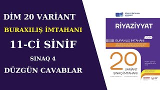 Dim 20 Variant Buraxılış İmtahanı 11ci Sinif Sınaq 4 Düzgün Cavablar [upl. by Valencia]