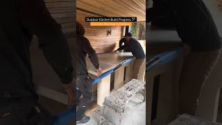 Outdoor Kitchen Build Progress  Concrete Worktop Installation [upl. by Xantha305]