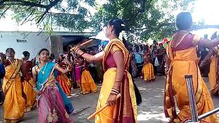 Kolattam performed in peddhamma talli temple palvancha [upl. by Ailahtan233]