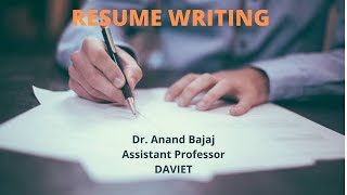 Resume writing [upl. by Harvard]