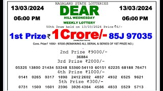 Nagaland Lottery Sambad Live 6pm 130324 [upl. by Ennayk]