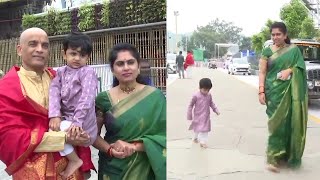 Producer Dil Raju with Son amp Wife Visits Tirumala  Dil Raju  gamechanger Filmyfocuscom [upl. by Jasmin]