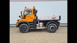 UNIMOG U 527 4x4 Kommunalhydraulik Frontzapfwelle Mähtür [upl. by Cindra]