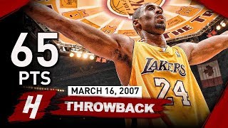 Kobe Bryant EPIC Full Highlights vs Trail Blazers 20070316  UNREAL 65 Points CLUTCH MODE [upl. by Nilac]