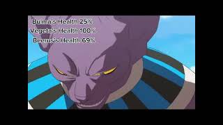 Beerus V Vegeta with health bars and subtitles after bulma slaps beerus [upl. by Isayg609]