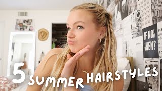 5 quick amp easy summer hairstyles  Pressley [upl. by Salbu]