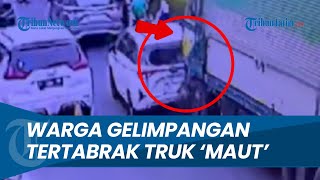 Rekaman CCTV Truk Maut Menabrak Sejumlah Mobil dan Motor di Tangerang Warga Gelimpangan Tertabrak [upl. by Ime148]