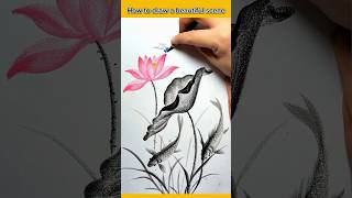 How to draw a beautiful scene art drawing penciledrawing artdrawing bollywood youtubeshorts [upl. by Llewsor]