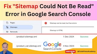 How to Fix Sitemap Could Not Be Read Error in Google Search Console CodePress Academy [upl. by Attenol564]