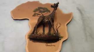 VINTAGE Gastone 3D Copper Wall Plaques Giraffe Africa Hand CRAFTED ART [upl. by Sev]