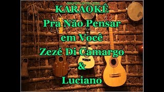 Karaoke Pra Não Pensar Em Você  Zezé Di Camargo e Luciano [upl. by Htepsle991]