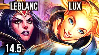 LEBLANC vs LUX MID  802 Legendary 300 games  BR Master  145 [upl. by Anomis]