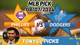 Philadelphia Phillies vs LA Dodgers Pick 8724 MLB Predictions [upl. by Innos]