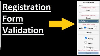 Registration Form Validation  Simple Validation for Student Activity form in React js In hindi [upl. by Eiboh226]