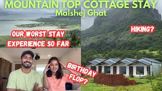 WE HIKED FOR THIS COTTAGE STAY WITH BEST VIEW AT MALSHEJ GHATstaycation couple viral malshejghat [upl. by Johns]