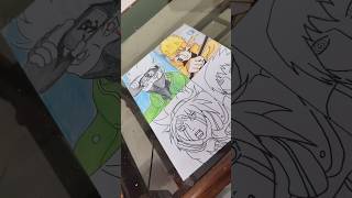 Naruto sage mode drawing with kurama power 👉short viral art naruto gojo [upl. by Hedelman788]