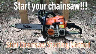 My Stihl chainsaw won’t start How to start your Stihl Chainsaw step by step [upl. by Ardnuasak]