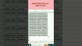 How to Remove Blank Rows in Excel excel exceltips shorts [upl. by Eellek]