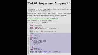 NPTEL Java Week 3 Programming Assignment answers programminginjava viral [upl. by Anileva]