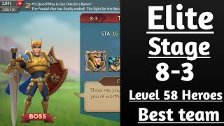 Lords mobile Elite stage 83 F2p best team With level 58 heroes [upl. by Martine]