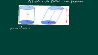 Zylinder Volumen Mantelfläche und Oberfläche berechnen [upl. by Hadlee587]