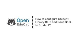 How to configure Student Library Card and issue book to a Student [upl. by Teddie]