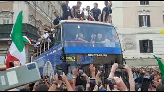 The Italian national team reach Rome with the Euro 2020 cup [upl. by Ilac]