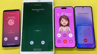 Incoming Call Samsung Tab A7 Lite vs IPhone 14pro MAX vs Samsung S8 Galaxy Z Flip3 [upl. by Chauncey]