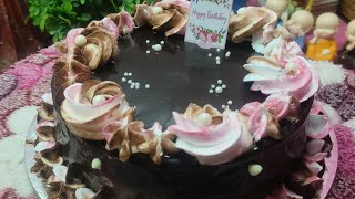 Half kg eggless chocolate cake decorating ideas  Chocolate Cake without oven  Dreampuff Homebaker [upl. by Mariele]