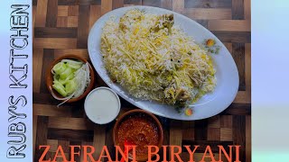 Making Zafrani biryani recipe  RUBYS KITCHEN [upl. by Entruoc]