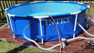 Intex 10 x 30quot Metal Frame Pool Set With Filter WALKAROUND [upl. by Barsky564]