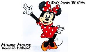 Minnie Mouse Drawing  How To Draw Minnie Mouse [upl. by Danny]