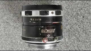 SchneiderKreuznach Xenon 16mm T22 F2 216 RX Bolex C Mount [upl. by Codee]