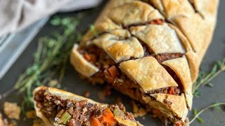 Vegan Mushroom Wellington with Lentils Recipe [upl. by Ahsekahs84]