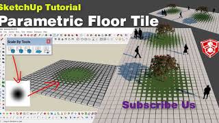 SketchUp Tutorial  Parametric Floor Tiles by Scale Tools [upl. by Fidole738]