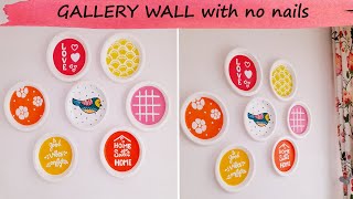 DIY wall plates for beginners  decorative plates for wall display  Gallery wall art with no nails [upl. by Anegal619]