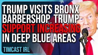 Trump Visits Bronx Barbershop Trump Support INCREASING In Deep Blue Areas [upl. by Onivag]