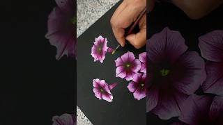 DELICATE 💫 Flower Painting PETUNIAS Acrylic Painting Flowers shorts GREAT ART 😎 [upl. by Maitund521]