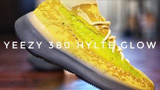 YEEZY 380 HYLTE GLOW REVIEW AND ON FEET [upl. by Kciv]