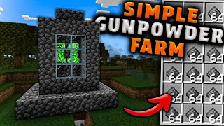 Easy 120 Gun Powder Farm in Minecraft Bedrock NO CREEPER [upl. by Ijok]