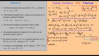 Simulare Bac 2018 Matematica  Tehnologic [upl. by Nuawtna258]