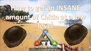 Ark Survival Evolved How to get Chitin at a low level guideUpdated Video link in Desc [upl. by Dominik]