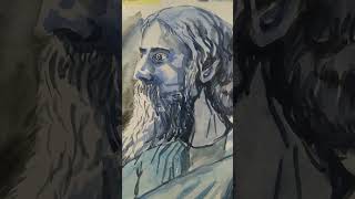 Rabindranath Tagore Painting  Drawing of Rabindranath shorts drawing painting art [upl. by Allyn]