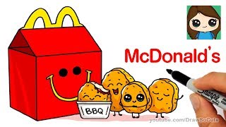 How to Draw McDonalds Happy Meal Easy  Cute Food [upl. by Mack]