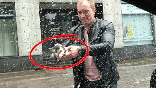 Man Saves Kitten From Flood [upl. by Betteanne]