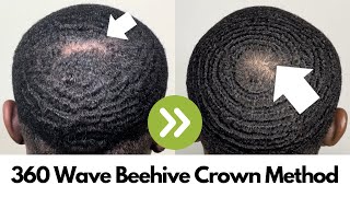 How To Get 360 Wave Beehive  Fix Line In Crown [upl. by Sherard]