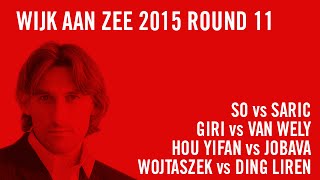 Wijk aan Zee 2015 Round 11 Highlights [upl. by Enelcaj]